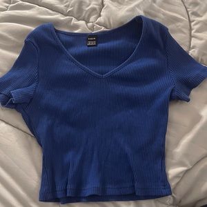 size XS, royal blue crop top.